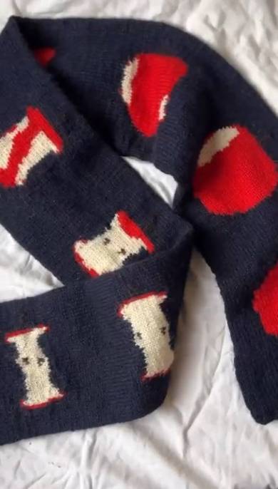 最後は芯だけになったリンゴ