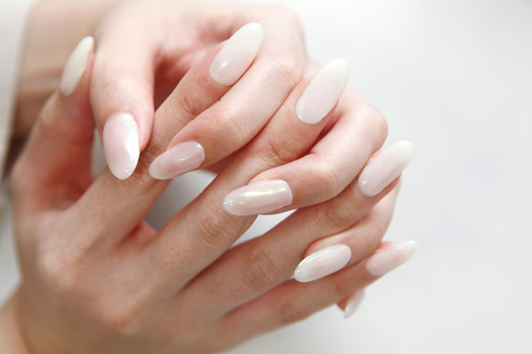 白い ネイル 歯 口 再現