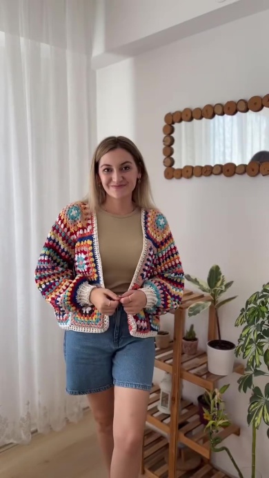 カラフルなカーディガンが完成！