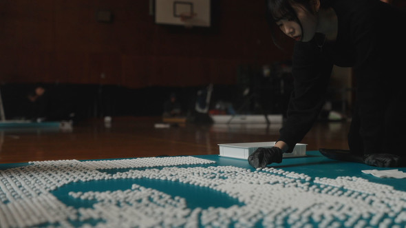 丁寧に並べていく様子