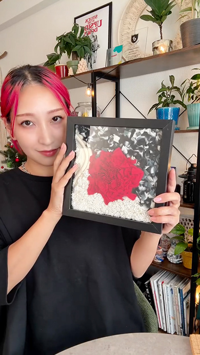 フリースのハギレで作ったファイバーアート