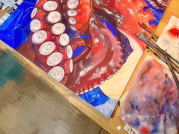 リアルなタコの絵