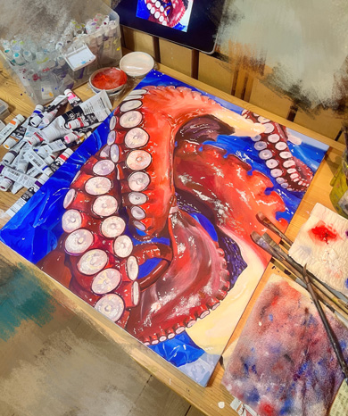 リアルなタコの絵