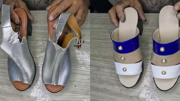 新品のように生まれ変わるサンダル