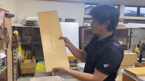 よみがえったヒノキのまな板