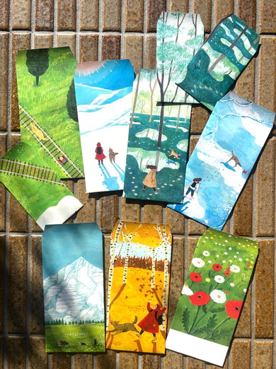 カレンダーをリメイクした封筒