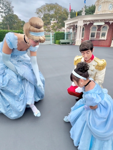 シンデレラにお辞儀をする姿