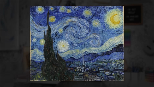 ゴッホの「星月夜」を1万個以上のボタンで再現