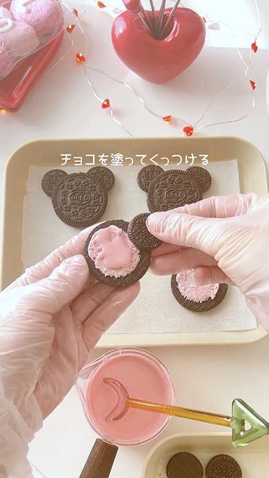 オレオを使ったミッキー＆ミニー風アレンジ