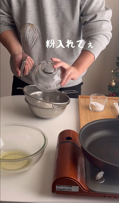 夫が作ったパンケーキ