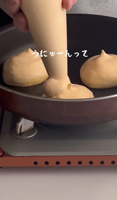 夫が作ったパンケーキ