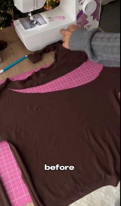 襟をカットしてアレンジ