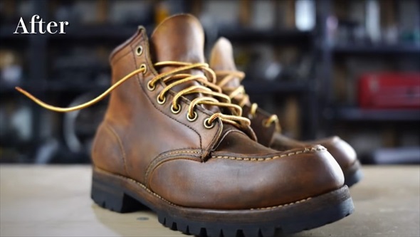 毎日履いて汚れたレッドウイングのブーツをきれいにする