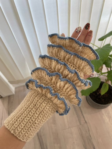 手編みのアームカバー