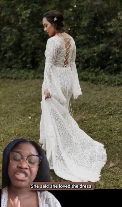 お直し前のウェディングドレス