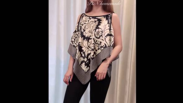 正方形のスカーフから服を作る