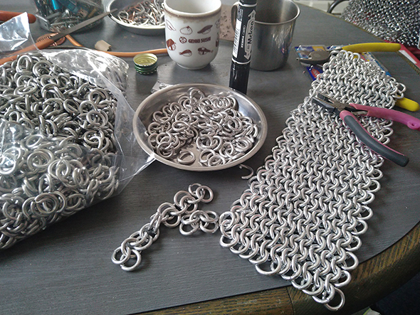 手編み（鎖かたびら）のマフラー