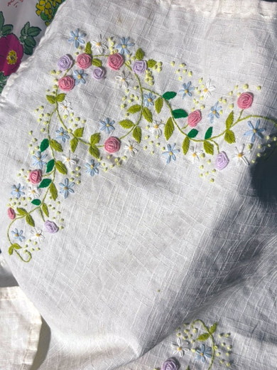 お母さんによる刺しゅう