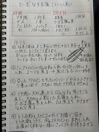 お母さんによるレシピ