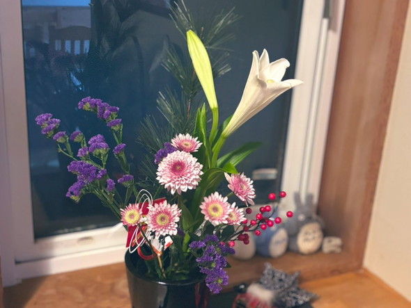 お母さんによる生け花