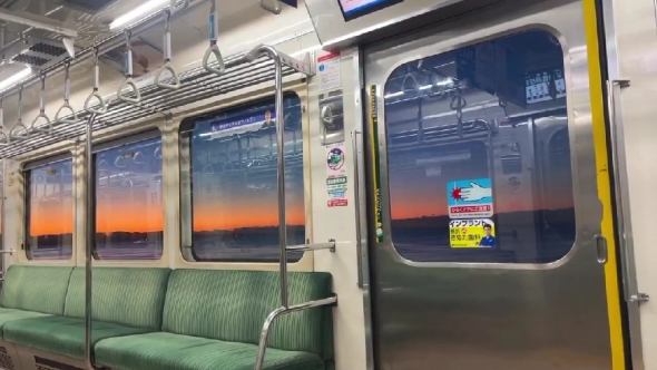 江ノ電から見た朝の風景