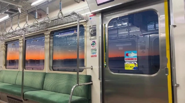 江ノ電から見た朝の風景