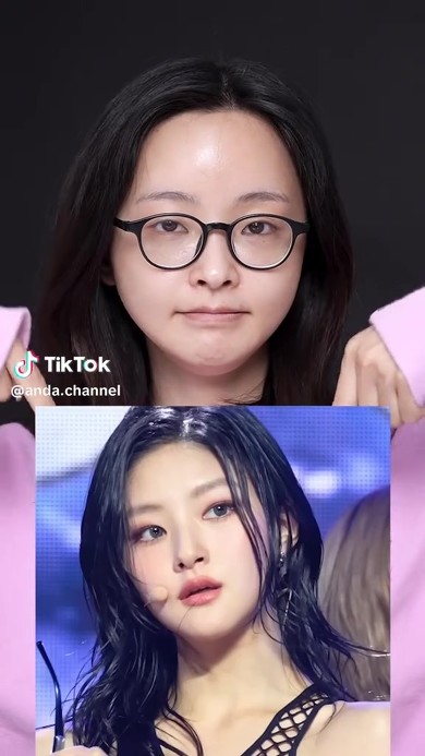 すっぴんからKISS OF LIFEのハヌルに大変身