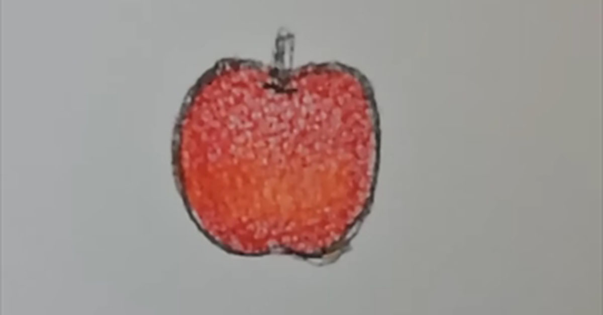 色鉛筆画家が“リンゴの描き方”をレベル分けしたら…… とんでも