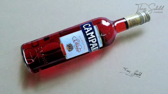 酒瓶の絵が完成