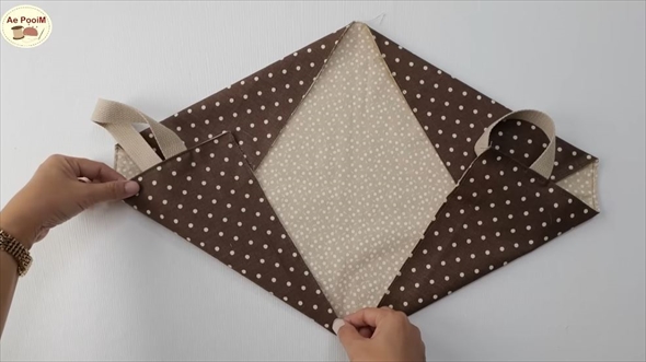 長方形の布でかわいいバッグを作る方法