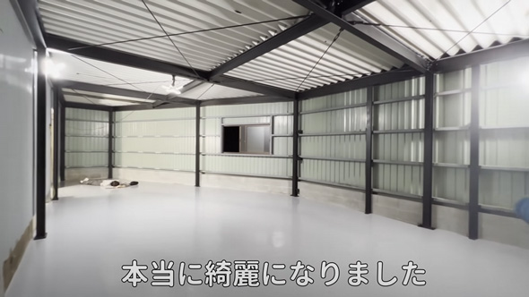 古民家 コンクリート 床 ひたすら磨いて 塗装 理想 ガレージ DIY ビフォーアフター