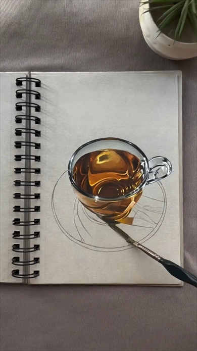 紅茶カップ　手描き　メイキング