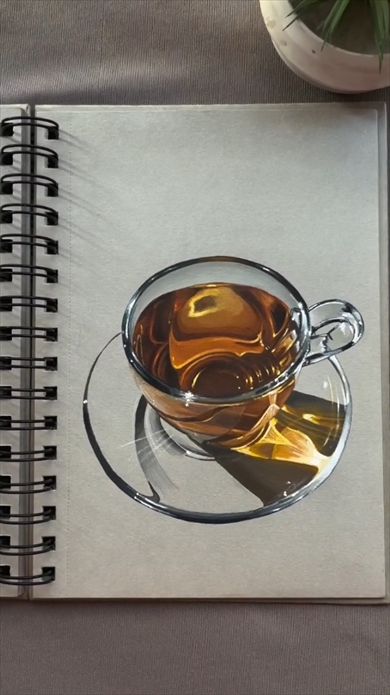 紅茶カップ　手描き　メイキング