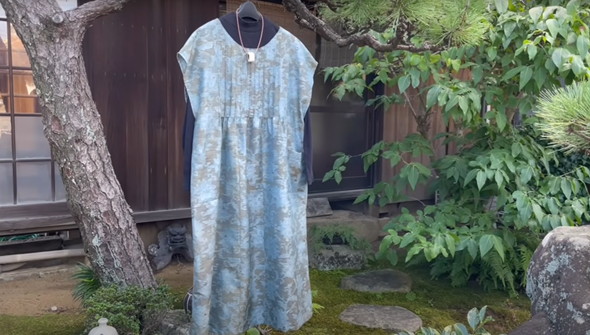 着物をリメイクしてワンピースに