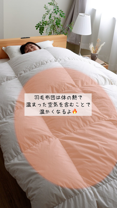 羽毛布団の保温の仕組み画像