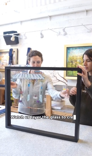 重ねたガラスアート