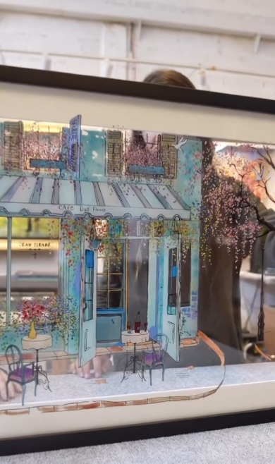 重ねたガラスアート