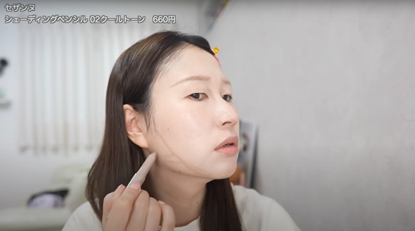 すっぴんからバレンタインメイク