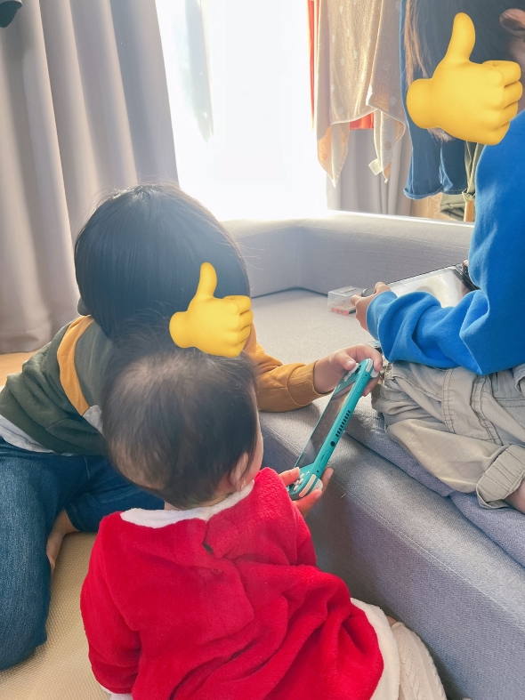 料理中に来た3兄妹