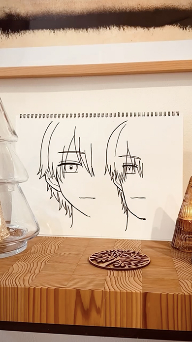 イラストの前に置いたピッチャーに水を注ぐと……