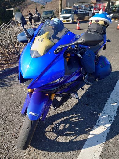 バイクのフロントに積まれたスター