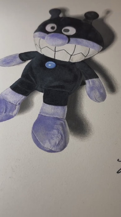 バイキンマンのぬいぐるみのような絵