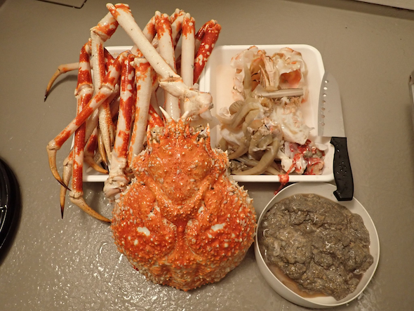 解体したタカアシガニ