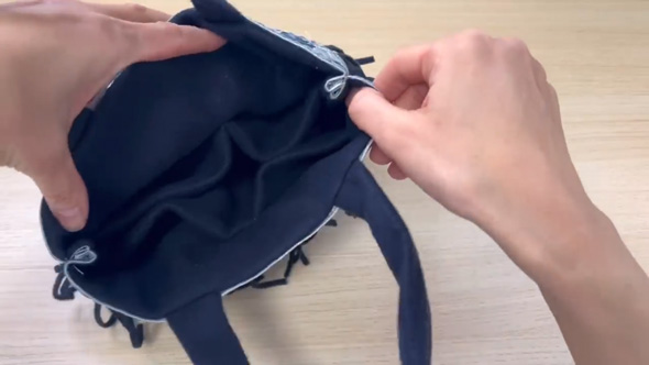 セリア 100均 マフラー リメイク 改造 フリンジ バッグ 作り方