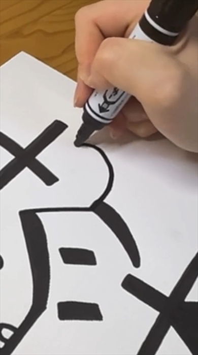 漢字から絵を描くアーティストのメイキング