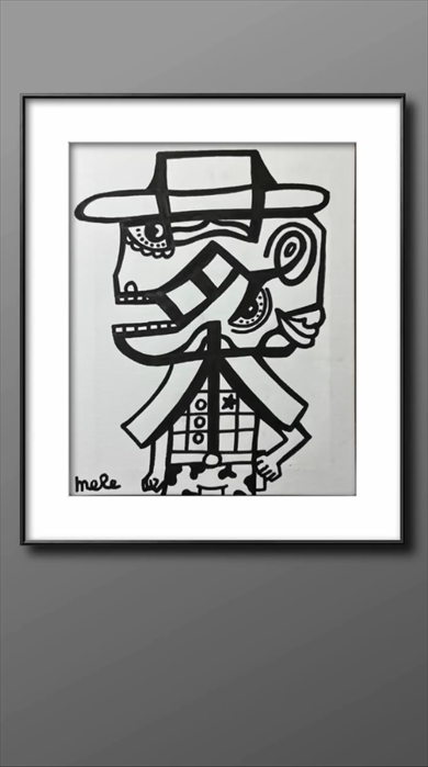 漢字から絵を描くアーティストのメイキング