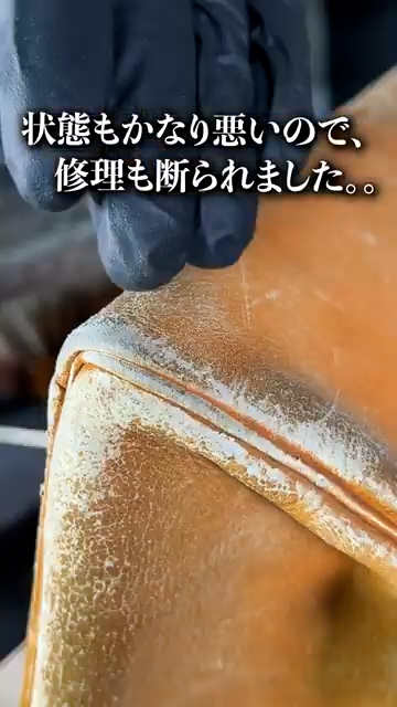 ボロボロのケリーバッグ（拡大）