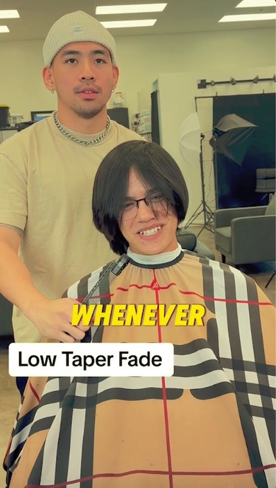 前髪が頬の辺りまで伸びた黒髪の男の子