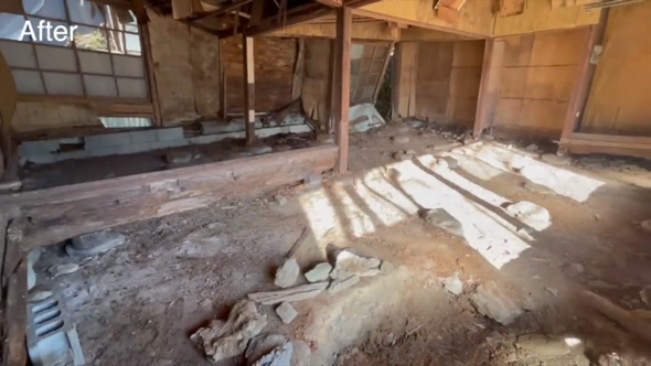 荒れ果てた 廃墟 片付け 田舎 移住 納屋 母屋 変化 2年間 ビフォーアフター 高知