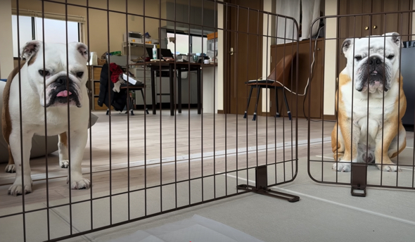 見守る愛犬たち